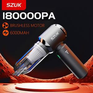 SZUK 180000 PA 미니 자동차 진공 청소기 휴대용 강력한 청소 기계 핸드 헬드 무선 가전 제품