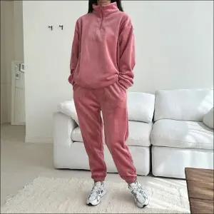 반집업 겨울 여자 트레이닝복 기모안감 세트 조거팬츠