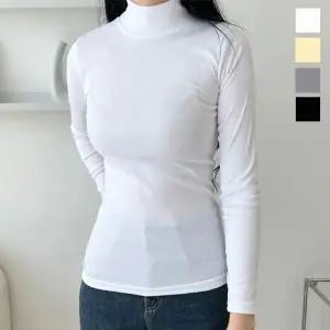 (색상 그레이)여자 편한 폴라티 겨울 목티 목이 기본 이너 하프넥