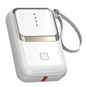 보조배터리 휴대폰충전 외장 배터리 휴대용 보조 고속 미니 10000 화이트