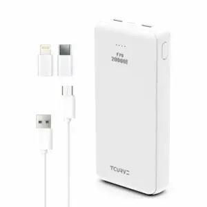 보조배터리 휴대폰충전 티커브 PD 18W 20000mAh 8 C타입 젠더 1개입