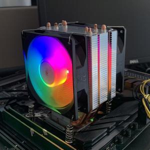4개의 히트파이프 RGB CPU 쿨러, 4핀 PWM 타워형 저소음 PC 라디에이터 (인텔 LGA1700 1150 1151 1155 1156