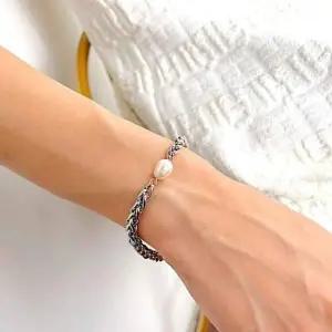 사랑 팔찌 체인 선물 행운 연인 진주포인트 기념일 입