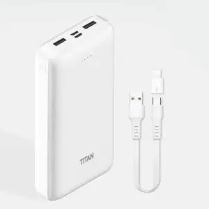 보조배터리 휴대폰충전 타이탄 슬림듀얼 대용량 20000mAh C타입 케이블 8핀젠