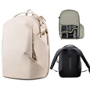 PGYTECH OneGo Lite 16L 카메라 백팩 방수 DSLR / 소니용 미러리스 캐논 후지필름, 드론 백팩, 트립포드 마운트 여행 및 14인치 노트북용 주말 사진 팩 (크림)