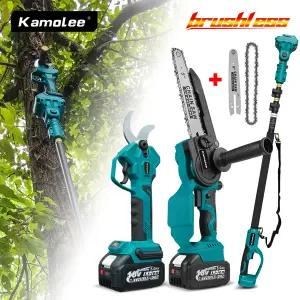 Kamolee 브러시리스 무선 전기 가위 68인치 전기 하이 브랜치 톱 2.5 확장 및 텔레스코픽 로드 포함