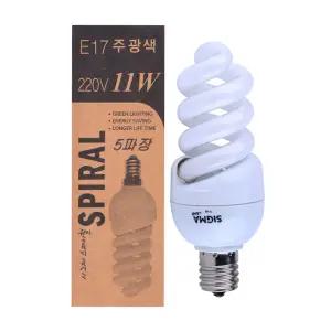 스파이럴램프 E17 11W 주광색 SIGMA11EX-D HU11155-5001 쌍사산업