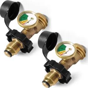 유니버설 핏 POL 프로판 탱크 게이지 레벨 표시기 100파운드 LP 탱크용 2팩 서비스 밸브를 QCC1 / 타입 1