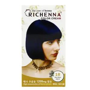 흰머리 새치염색약(블랙블루) 염색약 새치머리 멋내기 미장센 리체나