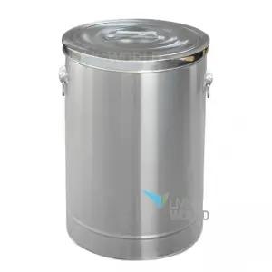 원형 뚜껑형 스텐 냄새방지 휴지통 야외 100L 쓰레기통 450x740