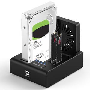 M.2 NVMe 및 SATA 하드 드라이브 도킹 스테이션, PCIe + 2.5 u201D / 3.5 HDD 컨버터용 USB C 10Gbps 클론, 오프라인 클로닝, 도구 없음, 냉각