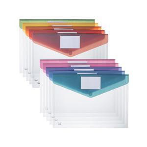 펜 씨 - 투명 플라스틱 봉투, 10팩, A4, 글자 크기, 컬러풀하고 투명한 폴더 문서용 봉투