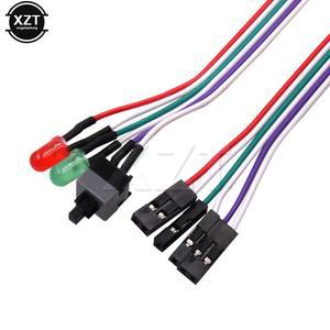 1pcs 뜨거운 판매 데스크탑 컴퓨터 PC 케이스 전원 케이블 스위치 재시작 스위치 전원 재설정 HDD LED + 스위치 케이블 커넥터 어댑터