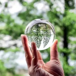 촬영소품 크리스탈 유리 장식 투명 인테리어 볼 구슬 미니피규어 선반