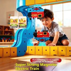 어린이를 위한 매직 트랙 큐브 퍼즐 장난감 - 소년을 고속 궤도 전기 흡입 조립 게임 및 크리스마스 선물