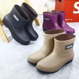 여성 미들 레인부츠 패션 발목 장화 부츠 슈즈 작업화