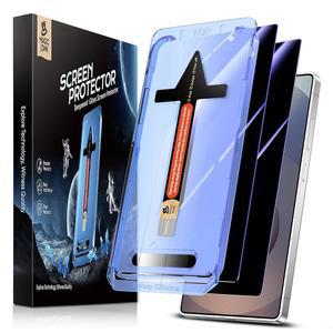 삼성 갤럭시 S25용 매직 존 2팩 울트라 프라이버시 강화 유리 스크린 프로텍터, 버블 프리, 간편한 설치, 자동 먼지 제거