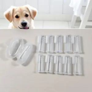 손가락 세트 실리콘 칫솔 12p 애견 케이스