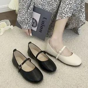 데일리 버클 큐빅 클래식 패턴메리제인 플랫슈즈 WFJTQKC