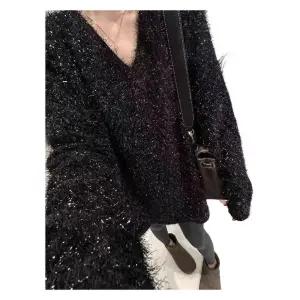 부클니트 여성 스팽글 빅사이즈 루즈핏 샤이닝 스웨터 오버핏 반짝이니트