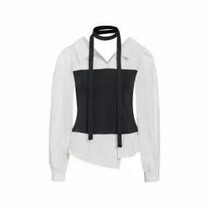 [JJ지고트](대전신세계)타이 뷔스티에 레이어드 셔츠 블라우스 GS3N0BL301