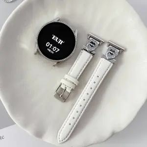 갤럭시워치 8 7 6 5 4 큐빅 하트 레더 클래식 FE 여성 가죽 밴드 시계줄