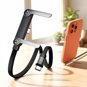 240W/65W USB C 케이블 브레이디드 데이터 전송 고속 충전 접이식 폰 홀더 PD 타입 아이폰 호환 15-17 삼성