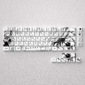 98 키캡 아스카 귀여운 애니메이션 PBT 체리 프로파일 기계식 키보드 Made68 Wooting 60