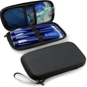 ZLR 인슐린 쿨러 여행 케이스 오젬픽/웨고비/문자로 펜 바이알용 TSA 친화적 하드 쉘 정리함 3×90g 젤 스