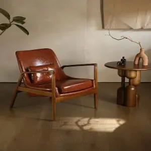 1인 쇼파 암체어 원목 부클레 패브릭 부클 린넨 1인용