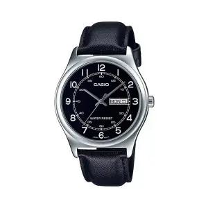 [신세계라이브쇼핑]카시오 MTP-V006L-1B2 라운드 남성 가죽 아날로그 시계