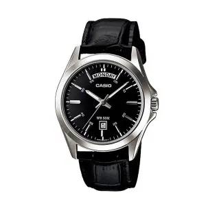 [신세계라이브쇼핑]카시오 MTP-1370L-1A 남성 라운드 아날로그 가죽 손목 시계
