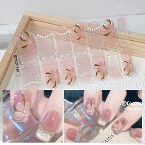 DIY 반 경화 젤 네일 스티커 봄 스트립 패치 슬라이더 풀 커버 데칼의 오래 지속되는 솔리드 컬러 신선한