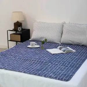 전기장판 전기요 따스한 한일 스퀘어 블루 대형(135x180cm) 고급형 절전형