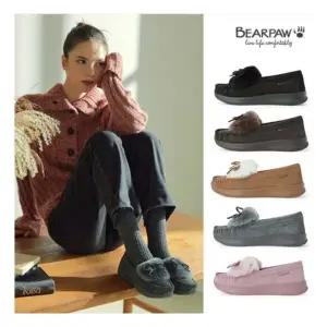 [베어파우(슈즈)][여성] 5종 CAROL 캐롤 4CM 소가죽 리본 방한 모카신 3999 188327