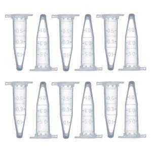 실험실 용 스냅 뚜껑 용기 있는 0.5 Ml 투명 마이크로 플라스틱 원심분리기 튜브 50개