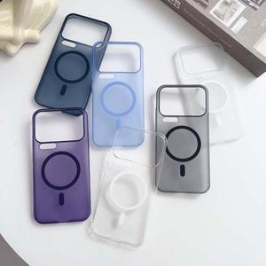 샤오미 17 프로 맥스용 충격 방지 투명 아크릴 맥세이프 마그네틱 케이스 무선 충전 백 커버