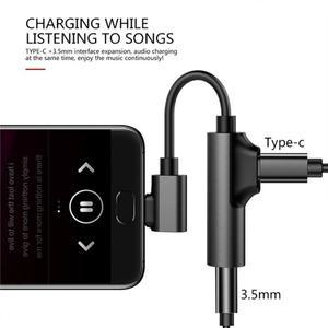 USB C-잭 3.5mm 어댑터 C타입 케이블 분배기 OTG Xiaomi samsung 호환 Huawei P30 Pro 헤드폰 오디오 Aux