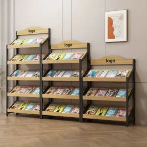 책진열대 매거진랙 잡지꽂이 철제 5단 팜플렛 선반 꽂이 책꽂이 진열대 책선반 책 원목