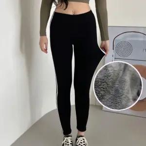 퍼레깅스 여성 더블 라인 퍼안감 레깅스 블랙 1P 겨울 쫄바지