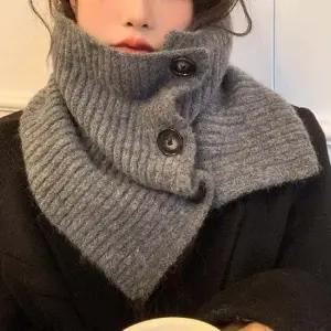 넥 워머 목폴라 그레이 단추 목도리 터틀 니트 여성