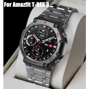 Amazfit T-REX 3 스마트 시계 용 스테인레스 스틸 시계 밴드 Huami Amzafti T rex 3 팔찌 t-rex3 손목 밴드