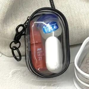 인형파우치 투명 PVC 솜인형 파우치 원형 블랙