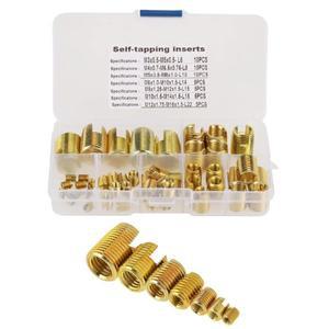 50pcs 셀프 태핑 스레드 인서트 세트 탄소강 나사 수리 키트 팝너트 내부 도구
