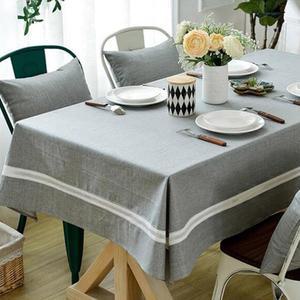 얼룩 코튼 방수 테이블보 파란색) 저항 린넨 200 140 (색상: x cm 직사각형 식탁 테이블 컬러 커버 내유 솔리드