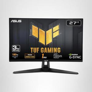 ASUS TUF 게이밍 27 u201D 1440P HDR 모니터 (VG27AQ3A) u2013 QHD (2560 x 1440), 180Hz, 1ms, 빠른 IPS, 130% sRGB, 익스트림 로우 모션 블러 동기화, 스피커, 프리싱크 프리미엄, G-SYNC 호환, HDMI, 디스플레이