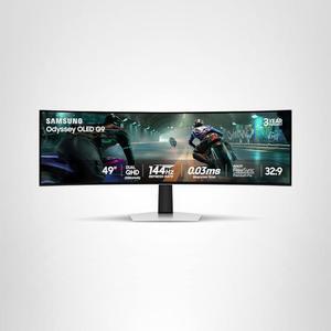 삼성 49인치 오디세이 OLED G9 (G91SD) 듀얼 QHD QD-OLED G-Sync 호환 커브드 게이밍 모니터, 144Hz, 0.03ms, AMD 프리싱크 프리미엄 프로, 인체공학적 스탠드, 3년 보증, LS49DG910SNXZA, 2024