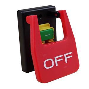 Off-On 빨간색 커버 비상 정지 푸시 버튼 스위치 16A 전원 끄기/저전압 보호 전마그네틱 시작