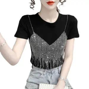 상의 티셔츠 줌바 방송댄스 라인 슬림 반팔 댄스복 블랙 S