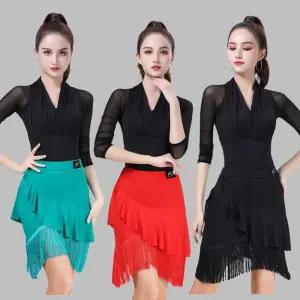 빅사이즈 수술 댄스 스커트 라틴 라인 공연복 랩스커트 댄스복 하의 무대복